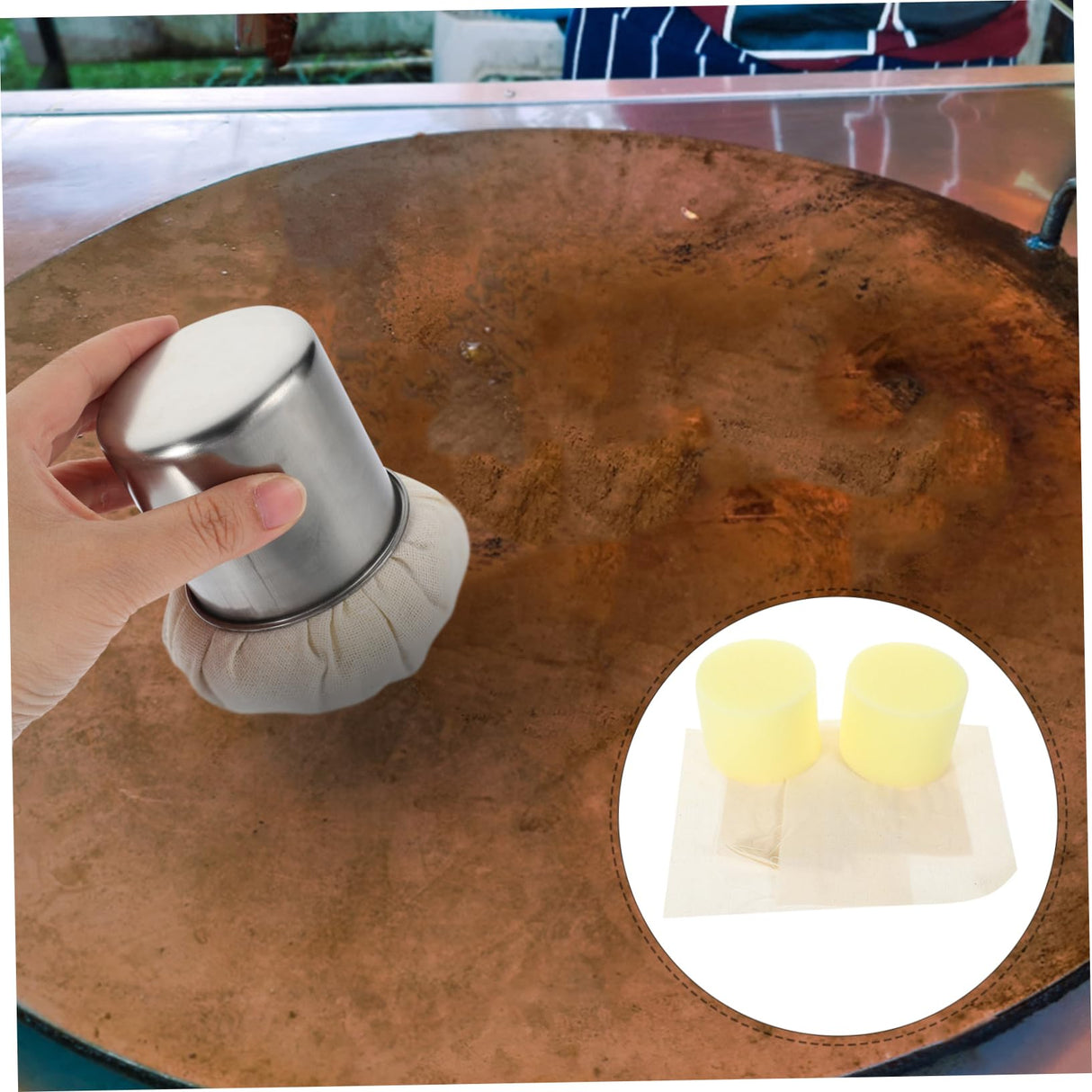 FELTECHELECTR 4 Sets Pancake Grease Brush Pancake Grease Spreader Basting Mop Bbq Oil Mop Pastry Brush Dispense Oil Wiper Replace Fabric Pancake Spreading Mop Bbq Mop Crepe Maker Oil Brush Cloth FELTECHELECTR