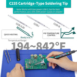 YIHUA 928D-IV Soldering Iron Pen Kit DC 65W Support PD QC, Type C Portable Soldering Station with 3 Tips, Solder Wire, Protective Cap YIHUA