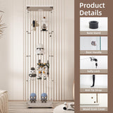 Beauty4U Glass Display Cabinet with LED Light, 4 Shelves, Curio Cabinets for Living Room, Bedroom, Office, White Floor Standing Glass Bookshelf, Quick Installation Beauty4U