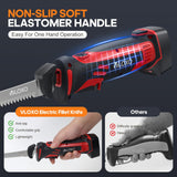 VlOXO Electric Fillet Knife - Cordless with 4 Stainless Steel Blades, Non-Slip Grip, Safety Lock, Includes Storage Case VLOXO