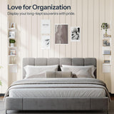 HOOBRO Corner Shelf Wall-Mounted, Set of 2 Floating Corner Shelves for Wall, 5-Tier Corner Bookshelves for Living Room, Bedroom, Bathroom, Home Office, White WT26BJP201 HOOBRO