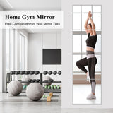 POASAS Mirror Full Length, 14x12 Inchx4PCS Wall Mirror Tiles,Full Body Mirror,Acrylic Shatterproof Mirrors for Bedroom,Door,Home Gym,Kids POASAS