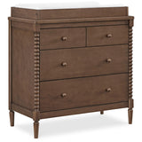 Delta Children Saint 4 Drawer Dresser with Changing Top and Interlocking Drawers, Teak Brown Delta Children