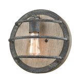 DAYCENT Farmhouse Sconces Wall Lighting Weathered Wood Wall Sconce Rustic Flush Mount Stained Finish DAYCENT