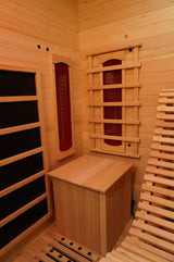 ZONEMEL Infrared Sauna Room with Recliner, One Person Infrared Sauna Home, 220V，2300W, 4 Heating Tubes, 4 Carbon Crystal Heating Panel, Bluetooth Speakers, 7 Color Light, Oxygen Bar ZONEMEL