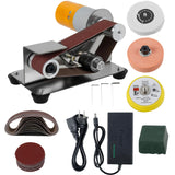 Mini Belt Sander 7 Adjustable Speed Knife Polishing Knife Sharpener Kit 15 Degree Belt Grinder Small Bench Grinder Kit Power Belt Sanders for DIY Wood Metal Working KarHoeGern