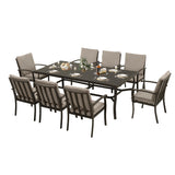 HAPPATIO Aluminum 9 Piece Patio Dining Set - Aluminum Outdoor Dining Set for 8, Patio Dining Table and Chairs Set, Patio Furniture with Table and Chairs (Black) HAPPATIO