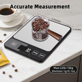 YONCON Food Scale – 10kg/22lb Digital Kitchen Scale with Precision Weighing, Perfect for Baking, Cooking, Meal Prep & Weight Loss, LCD Display, Easy-Clean Stainless Steel, Tare & Unit Conversion Yoncon