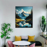 Paint By Numbers Kit For Adults, Mountain Paint By Number Kits For Beginner Landscape Acrylic On Canvas Mountains Diy Oil Painting Kit Adults' Paint-By-Number Kits For Gift Home Wall Decor 16x20 Inch ldazao