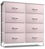 Sorbus Kids Dresser with 8 Drawers - Storage Unit Organizer Chest for Clothes - Bedroom, Kids Room, Nursery, & Closet (Pink, 31.5 x 12 x 32-8 Drawer) Sorbus