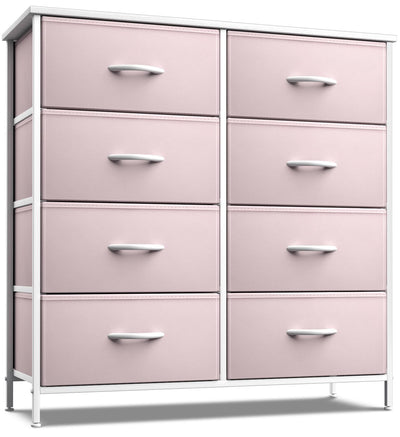 Sorbus Kids Dresser with 8 Drawers - Storage Unit Organizer Chest for Clothes - Bedroom, Kids Room, Nursery, & Closet (Pink, 31.5 x 12 x 32-8 Drawer)