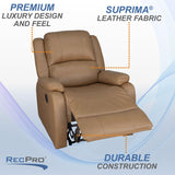 RecPro Charles Collection | 30" Zero Wall Wall Hugger Recliner | RV Living Room (Slideout) Chair | Toffee, 1-Pack RecPro