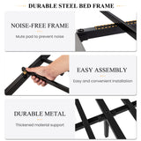 SHA CERLIN Victorian-Style Queen Metal Platform Bed Frame in Black - No Box Spring Required SHA CERLIN