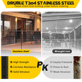 VEVIVOOVY Stainless Steel Cable Railing Post 36"(Post 34"x2"x2"),Level Drilled Railing Post with Adjustable Top Mount Cable Handrail Post,DIY Black Railing Post for Decks,Porchs,Balconies -6Pack VEVIVOOVY