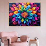 MaiMMaledy Paint by Numbers Kit for Adults Beginners Canvas Pictures with Framed Drawing Painting Acrylic Pigment with Wooden Triangle Easel Colorful Flowers 8Wx12L inch MaiMMaledy