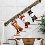 EverMerry Christmas Stockings, 3 PCS 18 Inches Classic Personalized Stockings for Fireplace Xmas Decoration, Large Santa, Snowman, Reindeer Stockings for Holiday Christmas Party EverMerry