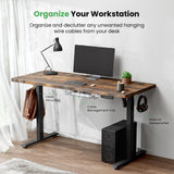 SIAGO Electric Standing Desk Adjustable - 48 x 24 Inch Sit Stand up Desk with Cable Management - 3 Memory Preset Adjustable Height Desk Computer Home Office Desk SIAGO