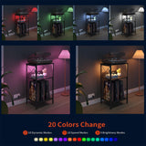 3 Tiers End Table with Charging Station,LED Side Table Turntable Stand for Vinyl Storage, Records Shelf for Albums, Vinyl Holder Shelf Records Player Stand for Living Room, Bedroom Black WoodArtSupply