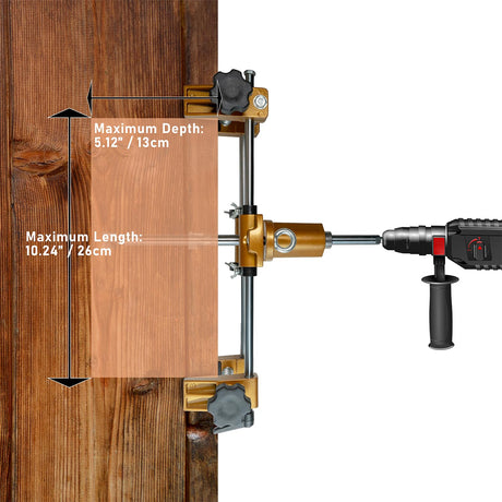 Mortise Lock Jig,Door Lock Hole Opener Kit for Wooden Doors,Door Lock Installation Kit Mortising Machine Mortise Jig with 3 Drill Bits,Suitable for Angle Grinder and Electric Hand Drill YoTmake