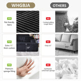 Oversized 79” Double Chaise Lounge Sofa Bed, Deep Seat Corduroy Cloud Loveseat Chair, No Assembly, Plush Upholstered Sleeper for Living Room or Bedroom (Black) WHGBJA