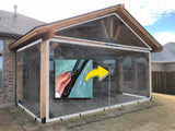 Akon Curtain Patio Enclosure with Zipper | Clear Vinyl with Door Access| Made to Order | Patios, Porch, Screen Rooms, Gazebos | Waterproof Tarpaulin AKON Curtains
