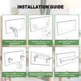 RICHER HOUSE Floating Wall Shelves, Rustic Wood Bathroom Shelves Set of 5, Farmhouse Style Shelf for Décor, Hanging Bedroom, Storage, Kitchen, Living Room - White RICHER HOUSE