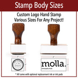 Personalized Rubber Hand Stamp, Wood Handle with Custom Logo | Multiple Size Options Available | Upload Your Own Logo (1"x1") 904 Custom