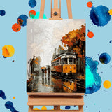 Paint by Numbers Kit for Adults- Fall Maple Tree Adult Paint by Number Kits on Canvas for Beginners, Tramway DIY Acrylic Oil Number Painting Kits for Home Wall Decor Gift 16"x 20" (without Frame) Offito