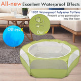 Pawaboo Small Animals Playpen, Waterproof Small Pet Cage Tent with Zippered Cover, Portable Outdoor Yard Fence with 3 Metal Rod for Chick/Kitten/Puppy/Guinea Pig/Rabbits/Hamster/Chinchillas,Green Pawaboo