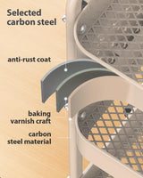 ALVOROG 3 Tier Rolling Cart with DIY Pegboards Metal Utility Cart with Wheels Handles Baskets Hooks, Craft Cart for Office Kitchen Bathroom(Khaki) ALVOROG