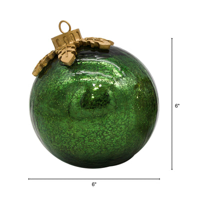 LumaBase Battery Operated Glass Tabletop Christmas Ornaments - Set of 3