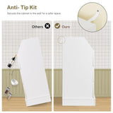 TEENFON 46.5'' Wide White Dresser for Bedroom, 6 Drawer Dresser with Charging Station & LED Lights, Closet Organizer for Bedroom, White TEENFON