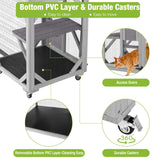 GUTINNEEN Catio Outdoor Cat Enclosure on Wheels - Outside Kitty House with Upgraded Resting Box, PVC Layer, and Waterproof Roof - 62.5" GUTINNEEN