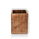 Samhita Mango Wood Burning Finished Kitchen Utensil Holder for Countertop, Utensil Holder Container for Kitchen Cooking Utensil. (5"x 5"x 6") Samhita