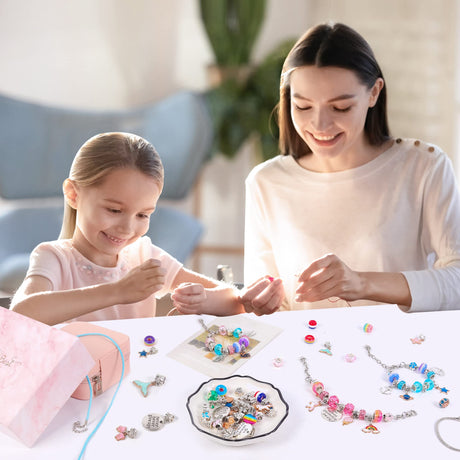 ELLENER Girls Bracelet Making Kit,A Perfect Birthday Gifts for girls age 6 7 8 9 10,Jewelry Making Kit with Jewelry Box,Fun and Easy to Make,Cute Sparkling that Inspires Creativity and Self-Expression ELLENER