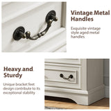 BLANKSPACE Farmhouse Dresser with 6 Drawers, Antique White Dresser for Bedroom, Hallway, Living Room, or Office Storage BLANKSPACE