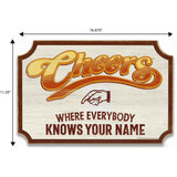 Cheers Where Everybody Knows Your Name Wood Wall Decor - Fun Cheers Sign for Home Decorating Open Road Brands