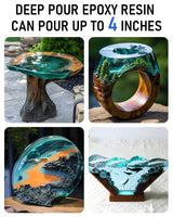 Smallbudi Deep Pour Epoxy Resin, 1.5 Gallon Epoxy Resin Kit for 2-4" Pour Depths, Crystal Clear High Gloss Bubble-Free Casting Resin for Art Craft River Table Wood Filler Bar Top Coating - 2:1 Ratio Smallbudi