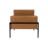 HomePop Modern Metal Frame Accent Chair Home Décor|Accent Chairs for Living Room & Bedroom - Carmel Faux Leather HomePop