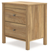 Signature Design by Ashley Bermacy Casual 2-Drawer Nightstand with Straight Legs, 24.37" Tall, Light Brown Signature Design by Ashley