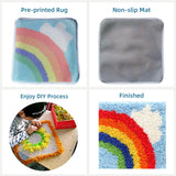 Generic Cute Cartoon Sea Turtle Latch Hook Kits Mini Rug DIY Handmade Crochet Yarn Needlework Hook and Latch Kit Printed Canvas Carpet Cushion Cover Home Christmas Decoration 30x30cm(3) Generic