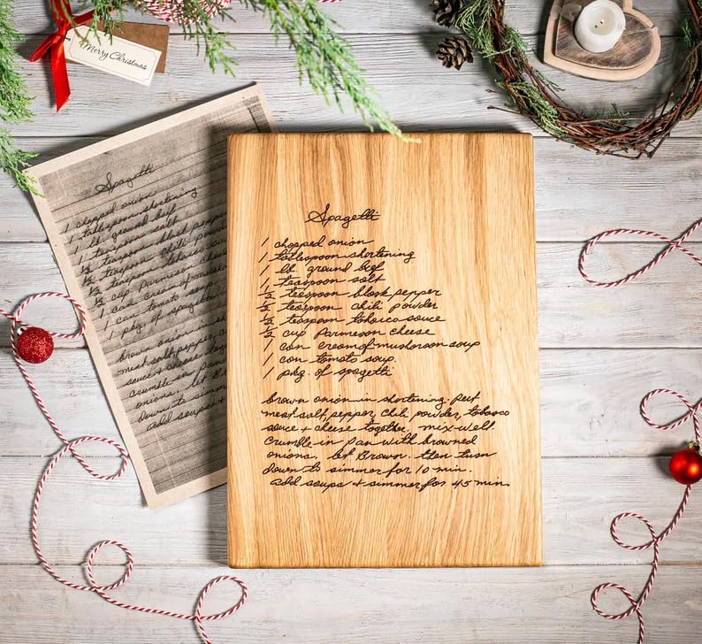 Handwritten Recipe cutting board | Personalized handwritten recipe cutting board | Custom cutting boards | Family Gifts | Charcuterie Board | - WoodArtSupply