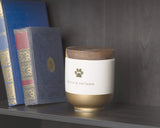 Pearhead Pet Ceramic Forever in Our Hearts Urn, Pet Memorial, Dog Or Cat Keepsake Urn, Rainbow Bridge, Gold Pearhead