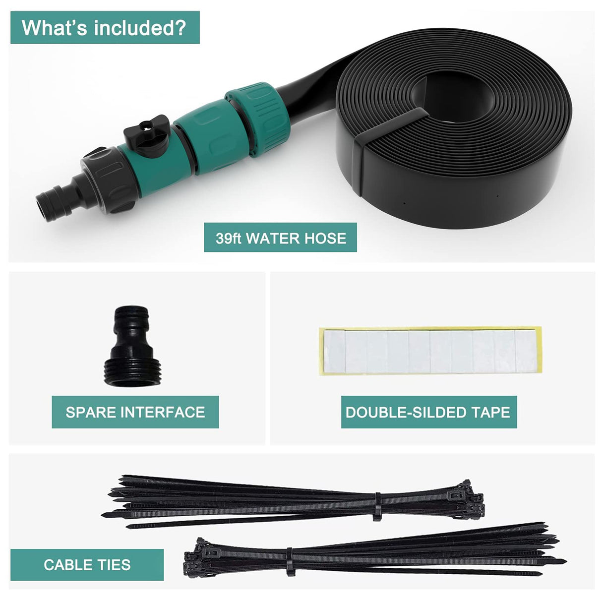 Bobor Trampoline Sprinkler for Kids, Outdoor Backyard Water Park Fun Summer Outdoor Water Sprinkler Toys for Boys Girls (Black, 39ft) BOBOR