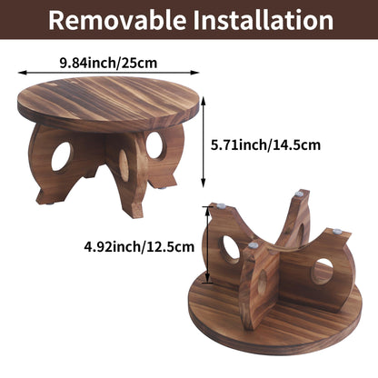 VZODESR Plant Stand Indoor Wooden Plant Stool Round Stand Risers for Decor Plant Pedestal Stand Farmhouse Rustic Decorative Display Flower Holder Pedestal Board Brown