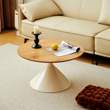 ZYLTHORN Nesting Coffee Table Set of 2 Coffee Table Sets Wooden Coffee Table with Carbon Steel Base Round Coffee Tables for Living Room, Bedroom, Office ZYLTHORN