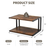 XBurmo Printer Stand with 2 Tier Wood Shelves Desktop Organizer for Small Space Fax Machine Shelf Stand Books Trays Under Desk Shelf with Adjustable Anti-Skid Feet Vintage Brown XBurmo