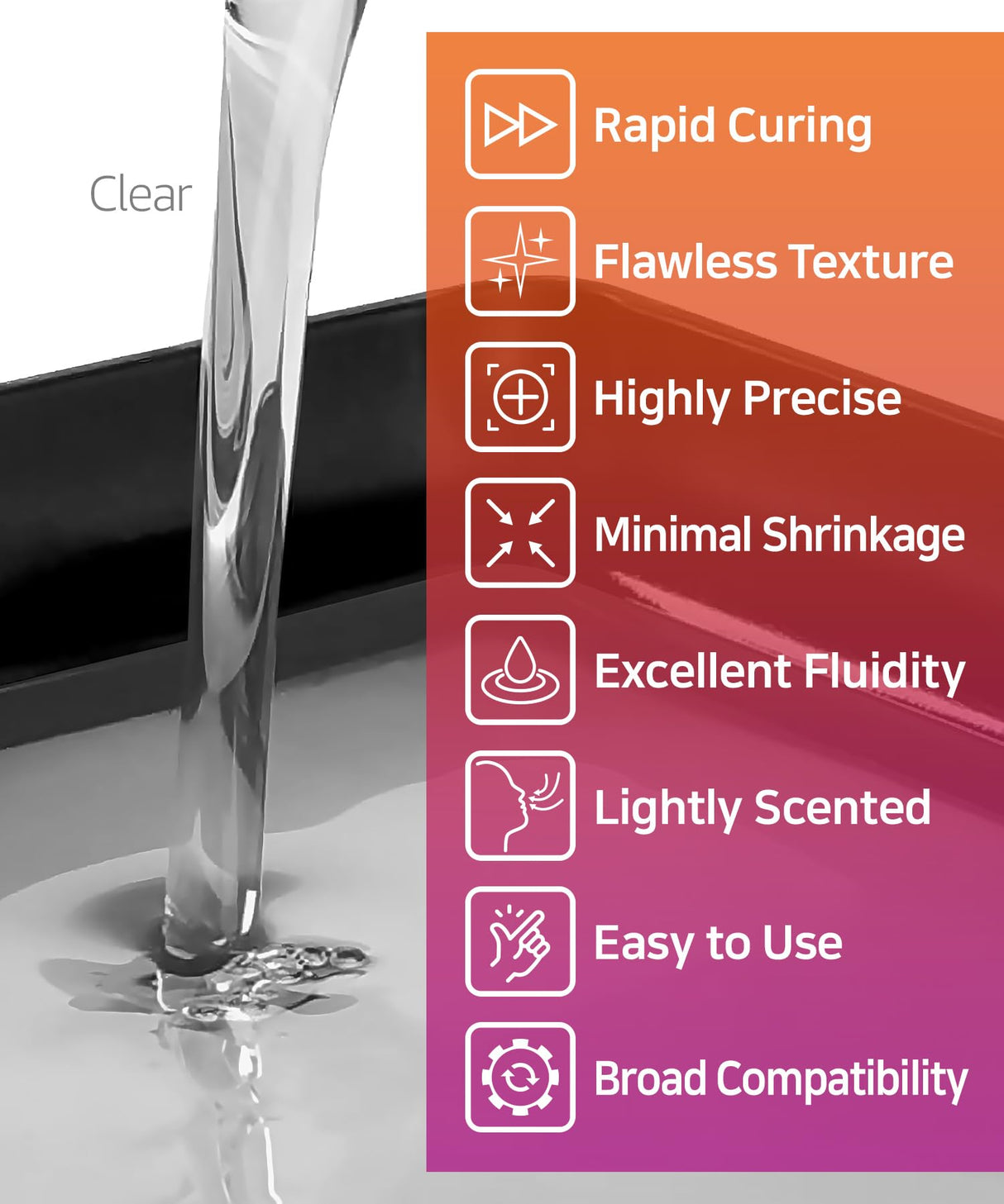 SuperElastic 3D Printer Resin, Softness 60A Simulating Soft Silicone, Made in Korea by 3DMaterials (5000g, Clear) 3DMaterials