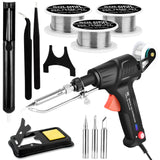VEEVIIY Soldering Gun Kit, Upgrade 120W Adjustable Temp Multi-Function Soldering Iron Set, Soldering Iron Kit for Electronics Welding Repair (11-Piece Set) (Black) VEEVIIY