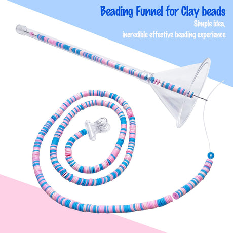 Xmada Beading Funnel - Beading Tools Kit for Clay Bead, 2 PCS Beading Tools for Jewelry Making with Beading Needles, Bracelets, Necklaces Making (2), Clear Xmada